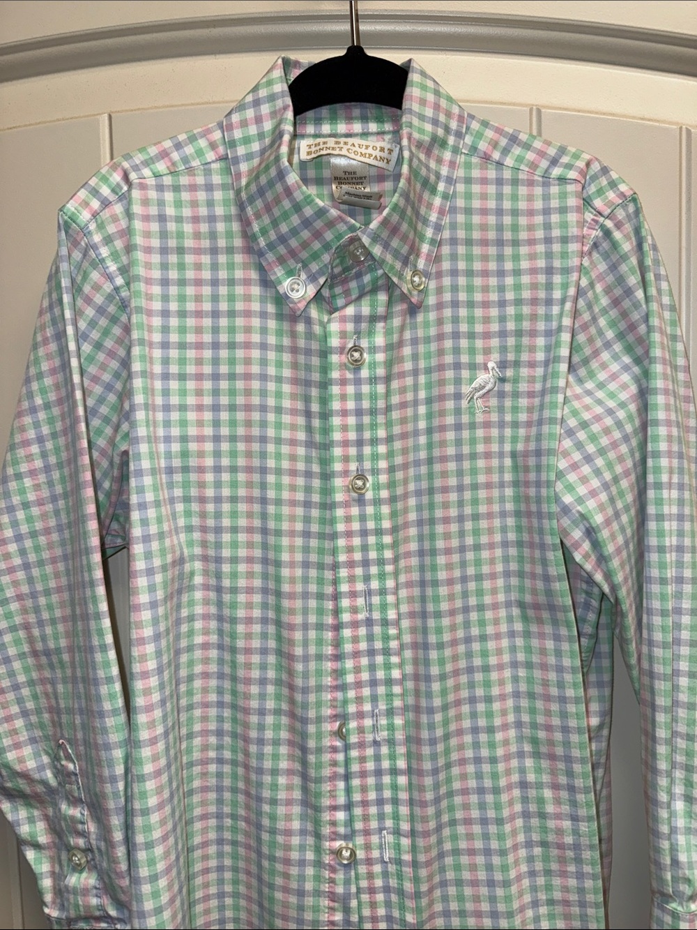 TBBC Boys Pastel Check Button-Down Shirt - Green/Pink/Blue
